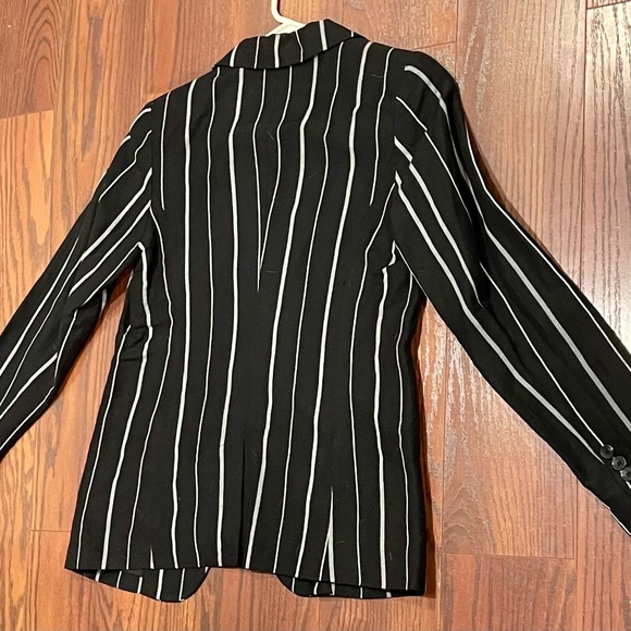 Pinstripe Black and White Blazer - Picture 3 of 5